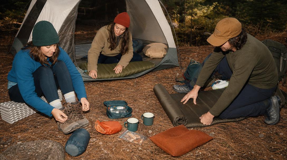 Sleeping pad fitting inside tents of various sizes