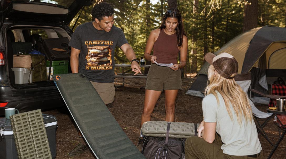 Camping sleeping pads options on varied terrain