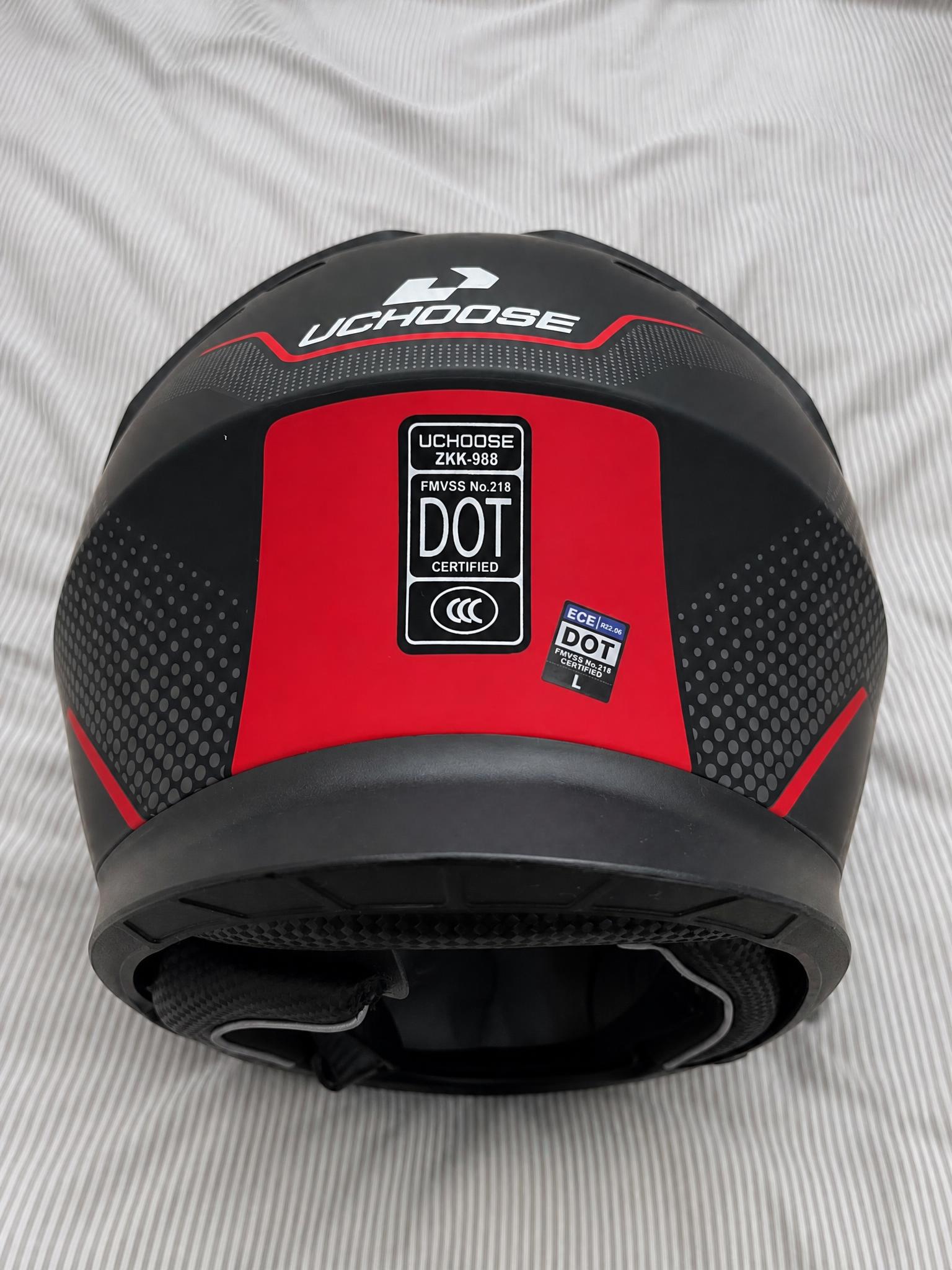 UCHOOSЕ ZKK-988 Full-Face Motorcycle Helmet Black Red L