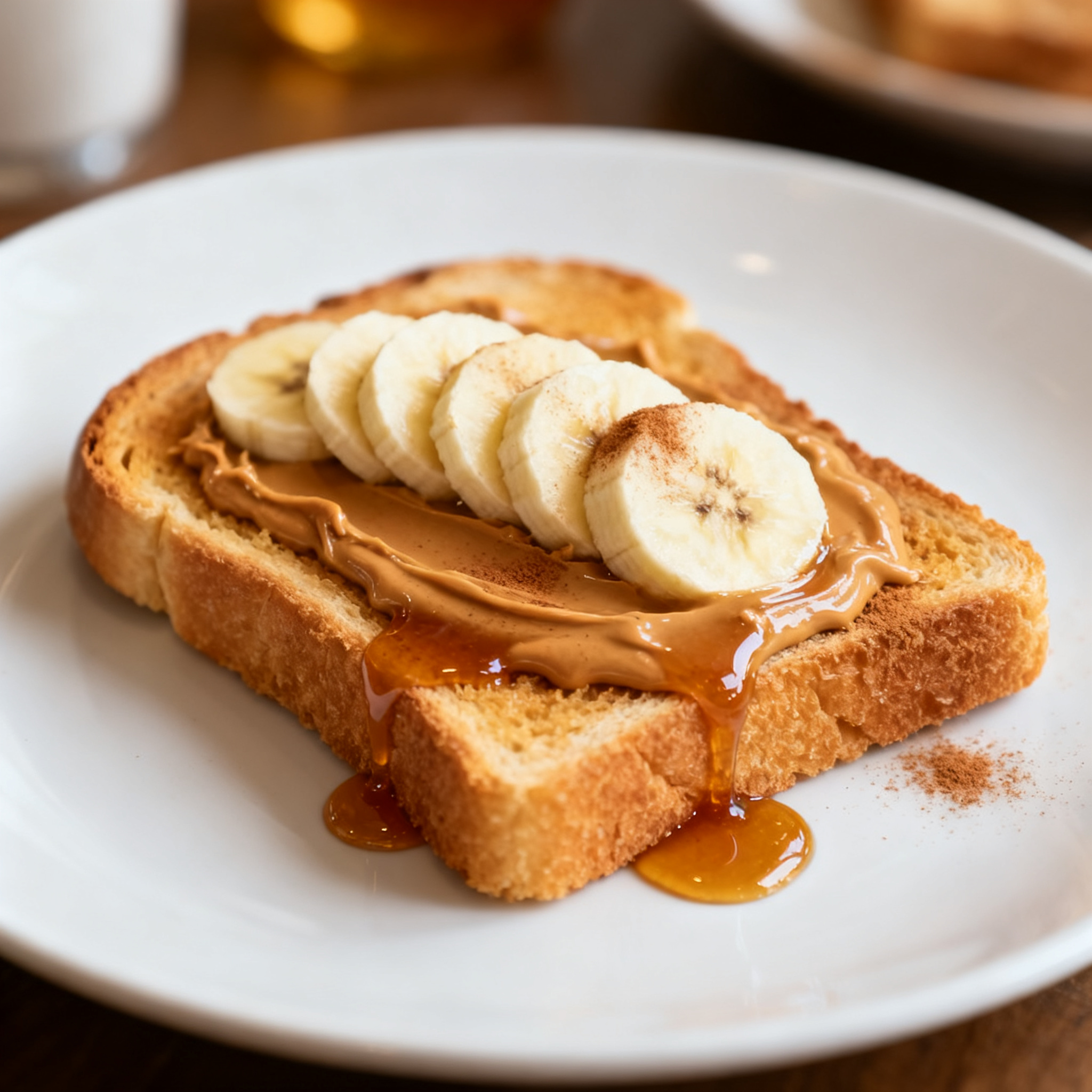 5-Minute Peanut Butter Banana Toast with Cinnamon Honey