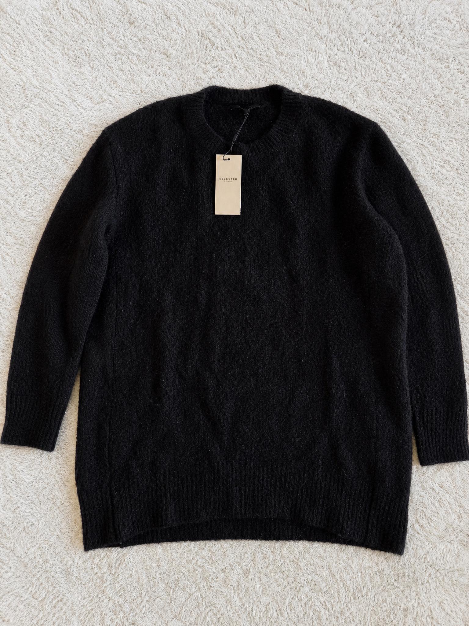 Selected Femme black textured knit jumper with tags