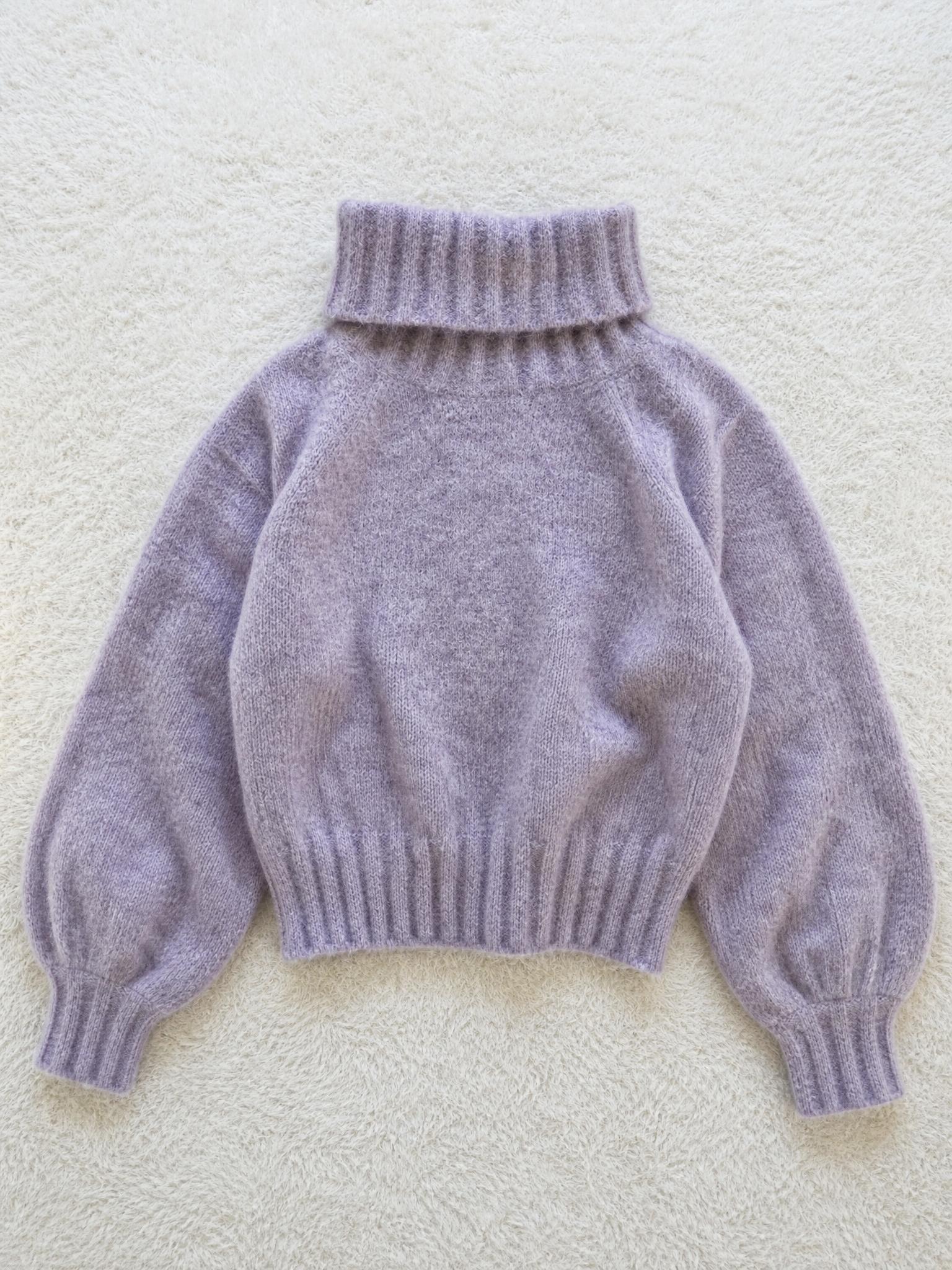Soft Grey Lilac Ribbed Roll Neck Jumper – Very Good