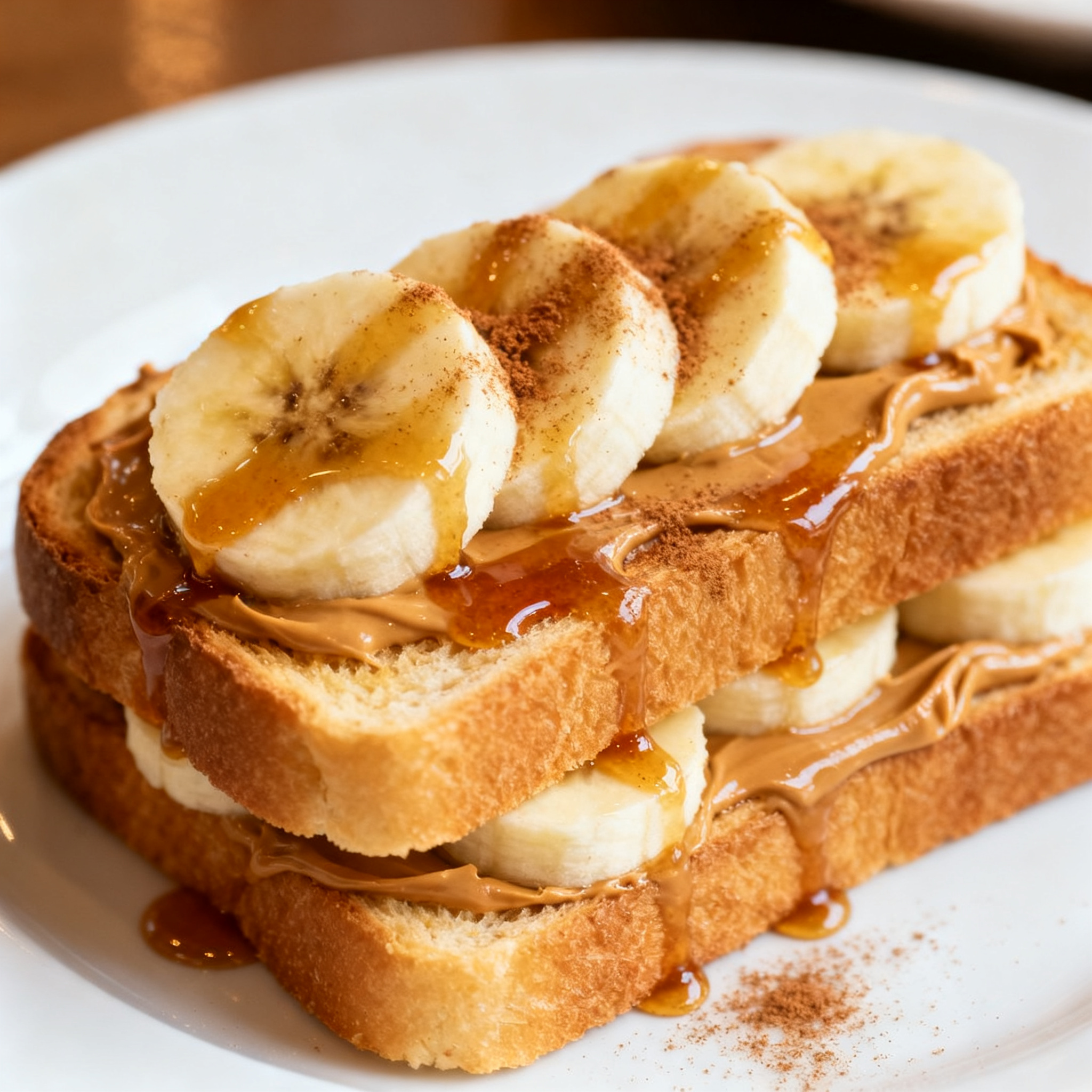5-Minute Peanut Butter Banana Toast with Cinnamon Honey