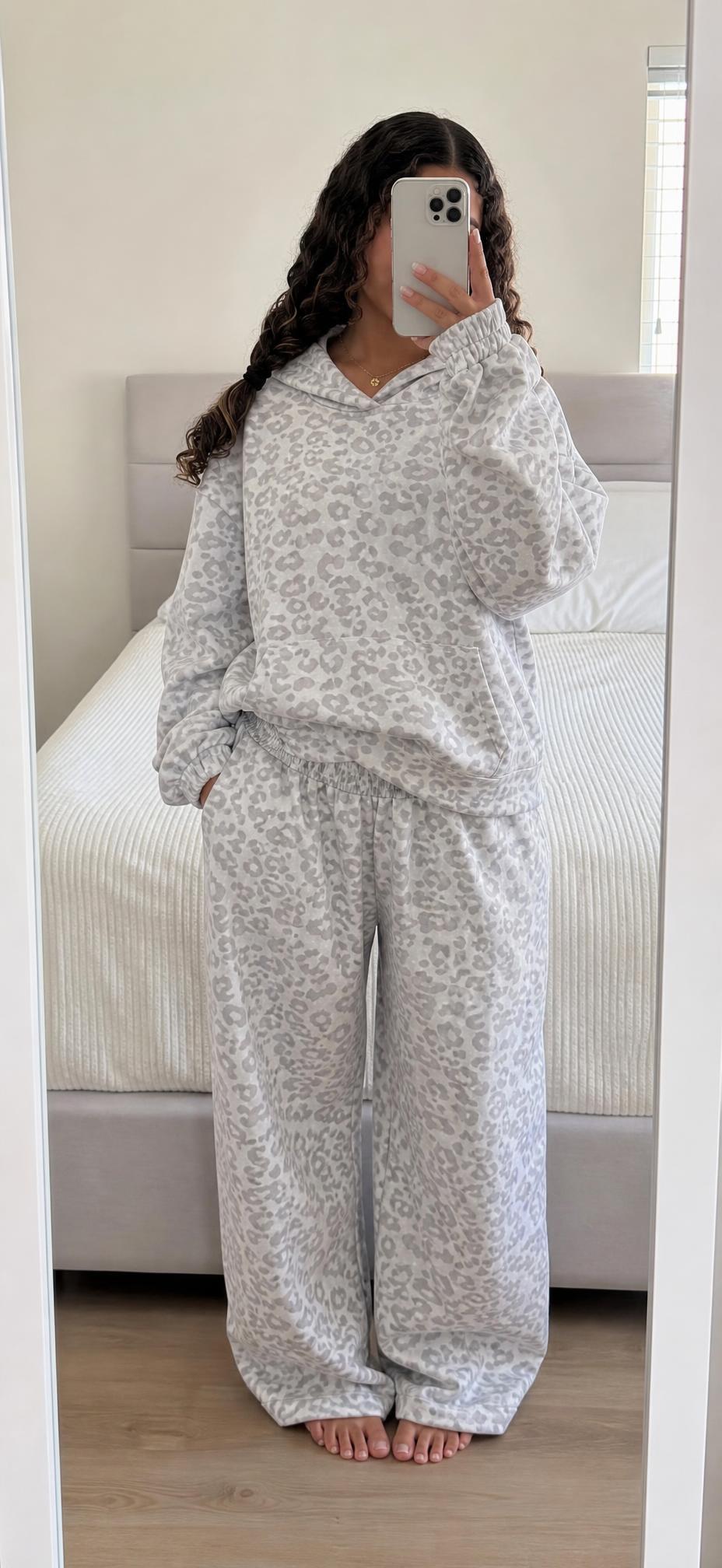 Leopard Print Hoodie & Jogger Tracksuit Set – Very Good