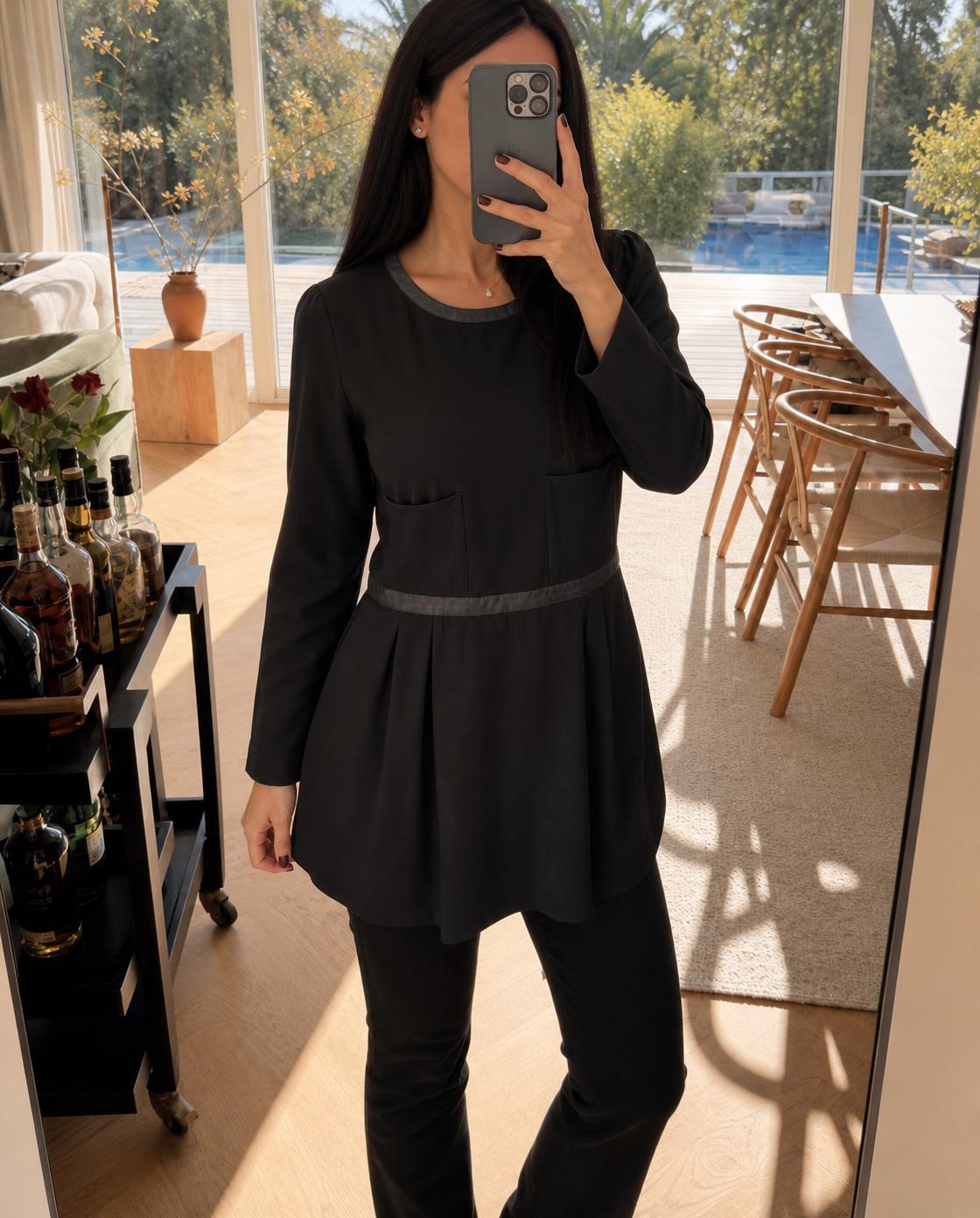 By Malene Birger Black Long Sleeve Pocket Dress