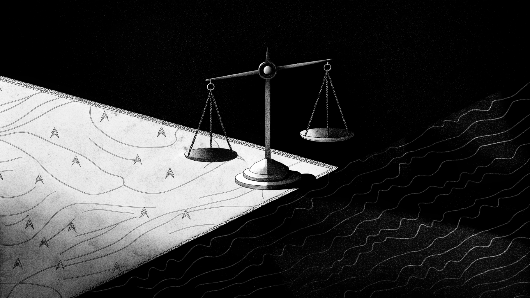 Illustration abstraite d’un archipel de l’Atlantique Nord avec cartes maritimes et symboles de souveraineté