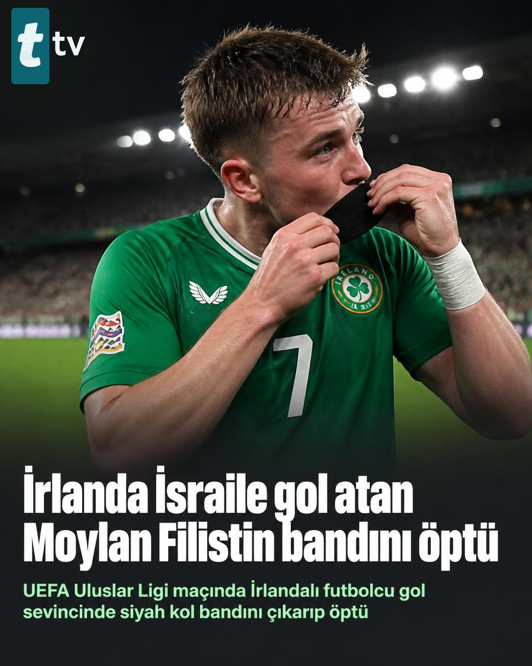 İrlanda İsraile gol atan Moylan Filistin bandını öptü