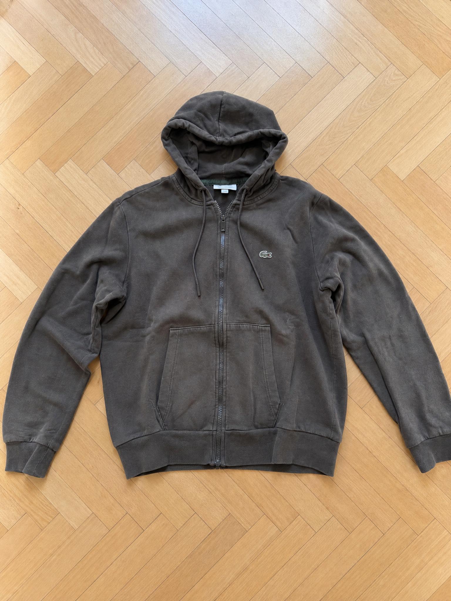 Lacoste zip-up hoodie with embroidered crocodile logo