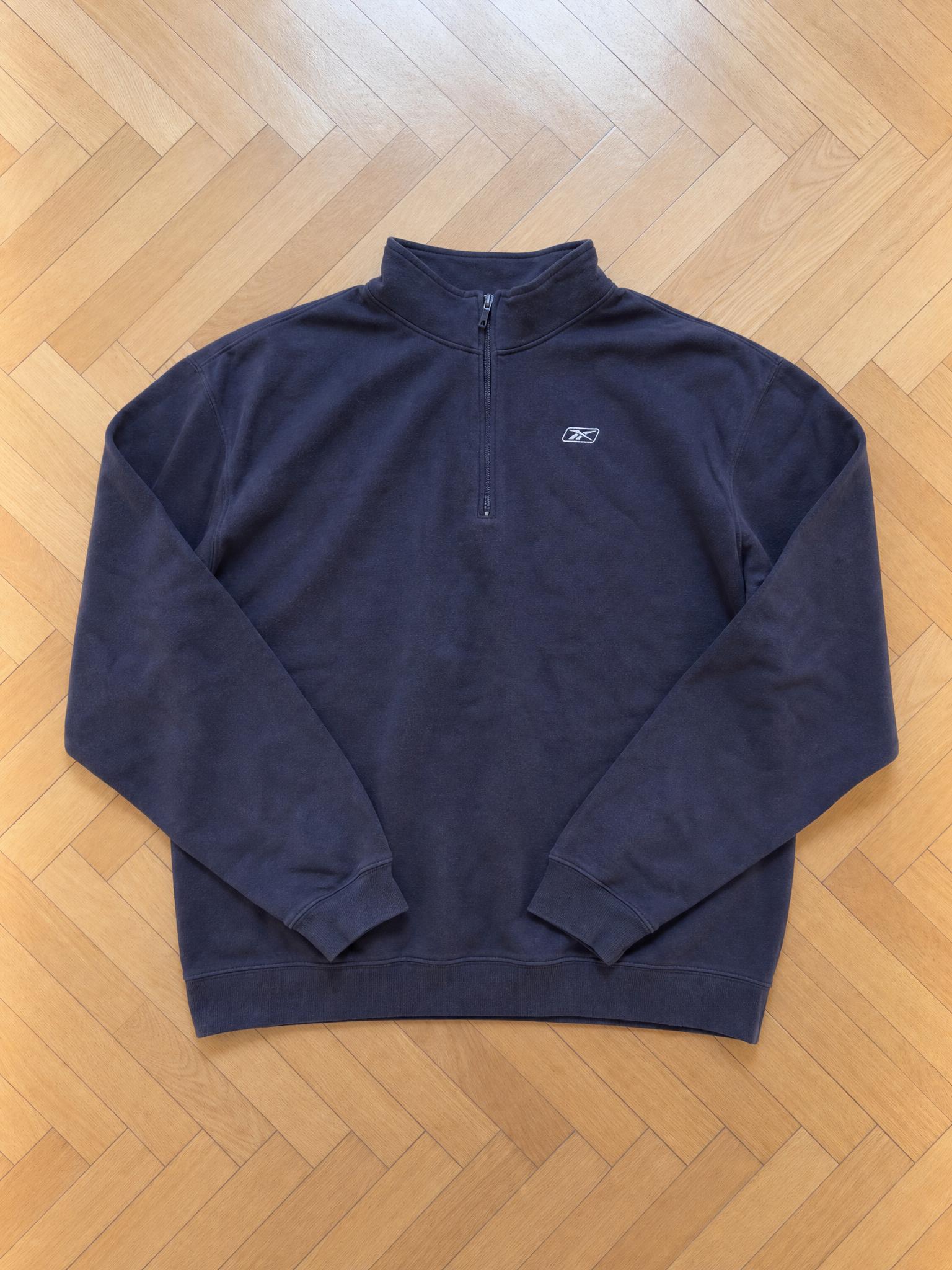 Reebok Navy Zip-Up Track Jacket with High Collar