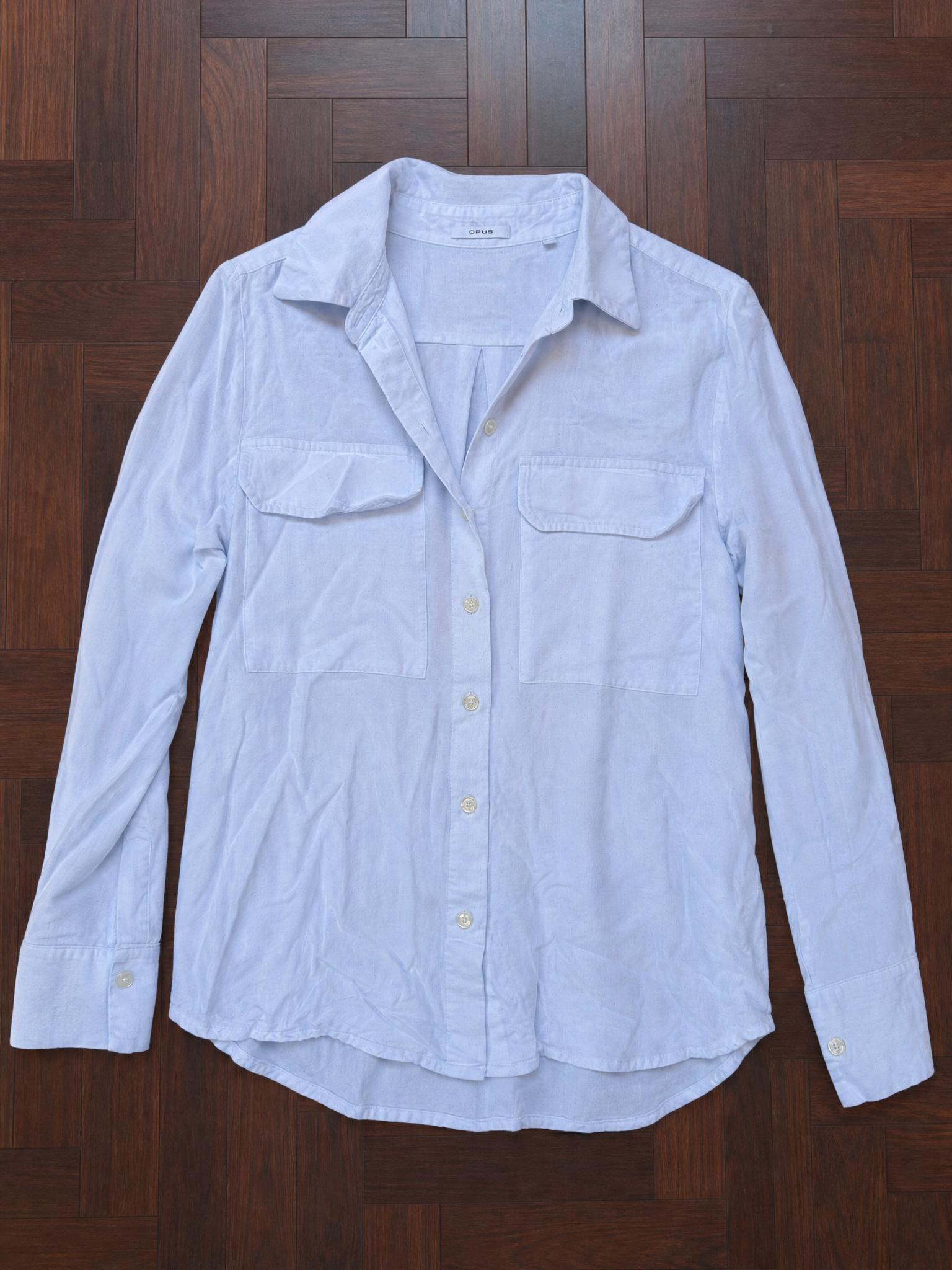 OPUS Pale Blue Utility Shirt with Double Chest Pockets