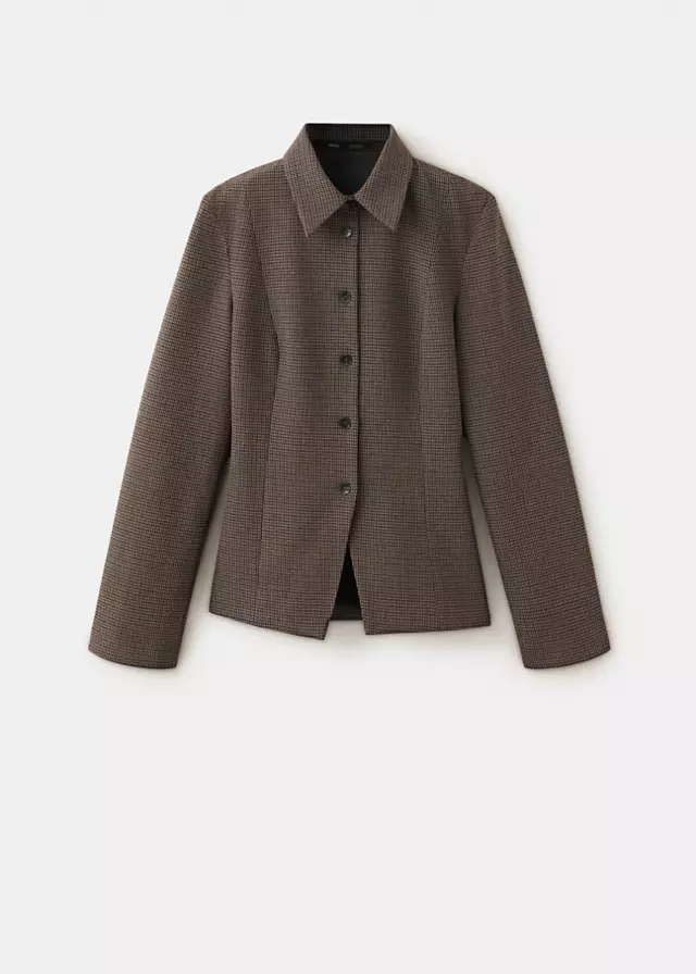 Mango, FITTED CHECKED OVERSHIRT