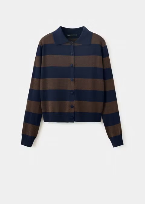 Mango, CARDIGAN WITH BUTTONS AND LAPEL COLLAR