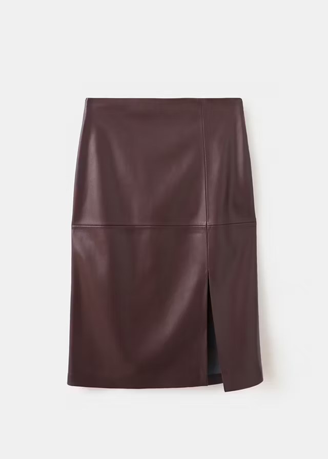 mango, STRAIGHT LEATHER-LOOK SKIRT