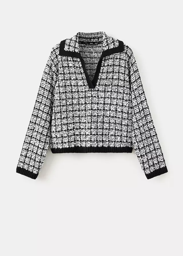 mango, TWEED POLO NECK JUMPER