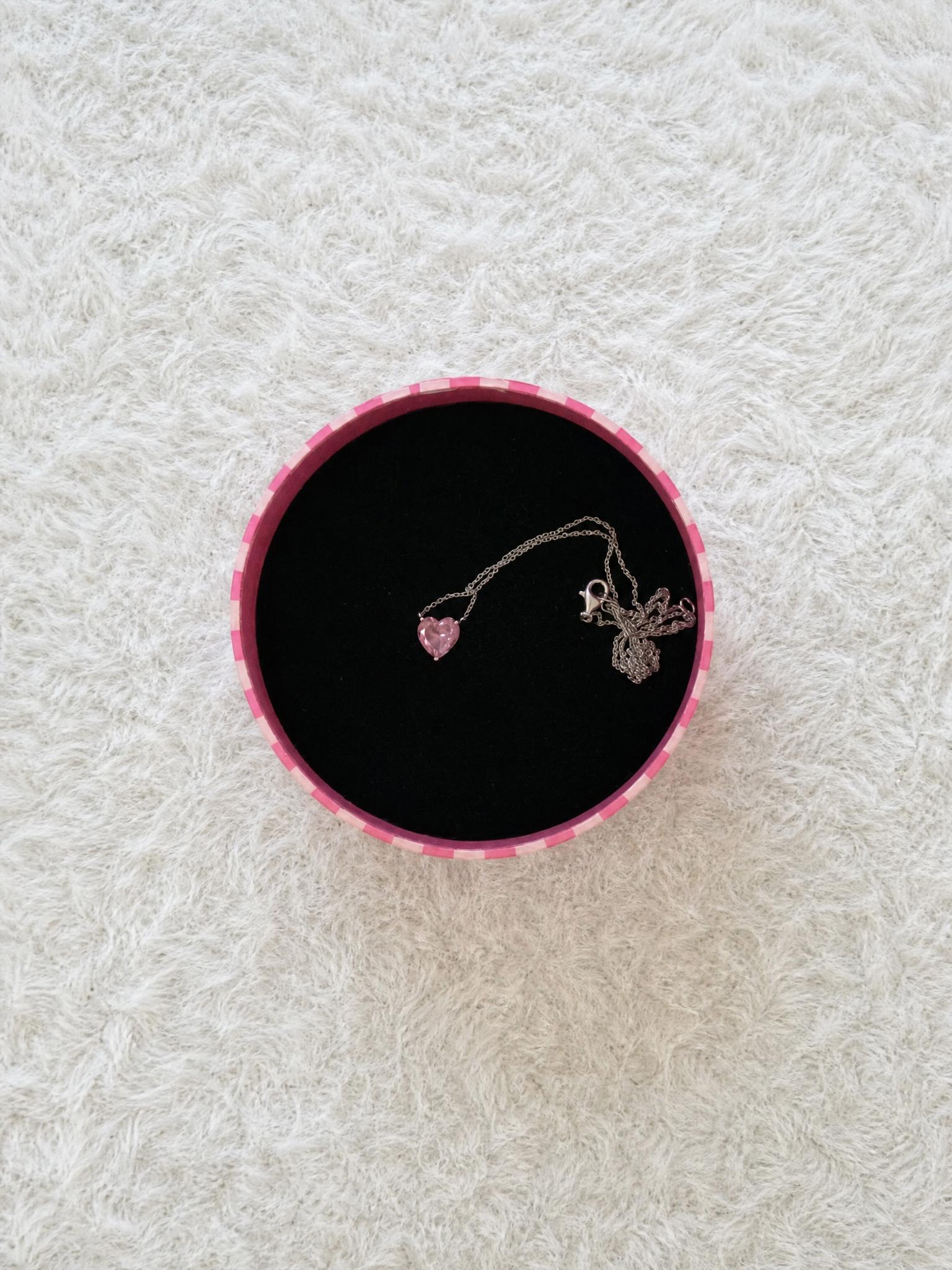 Delicate Silver-Tone Necklace Set with Pink Heart & Cross Pendants
