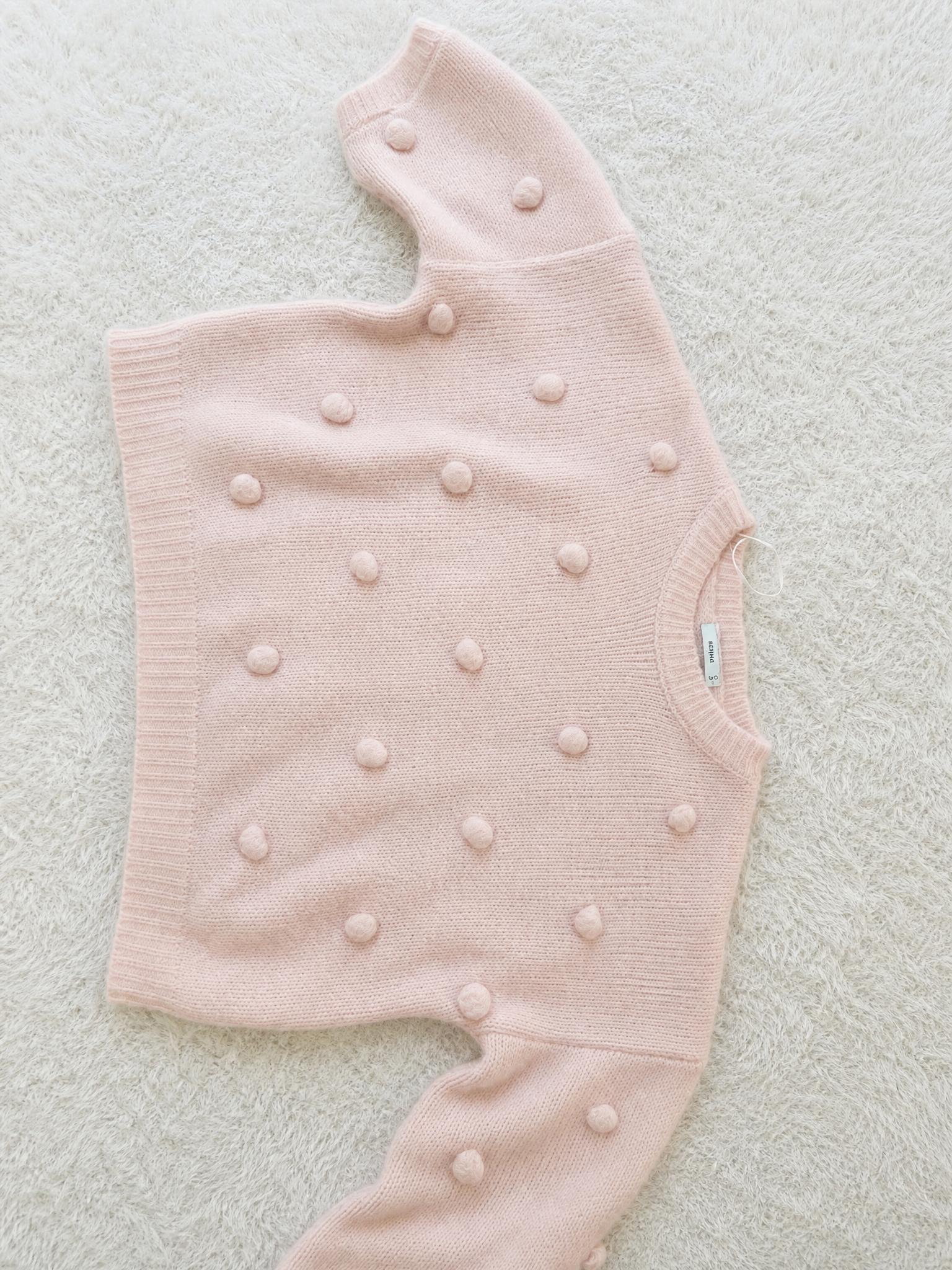 Blush Pink Knitted Cardigan with Tonal Buttons – Very Good
