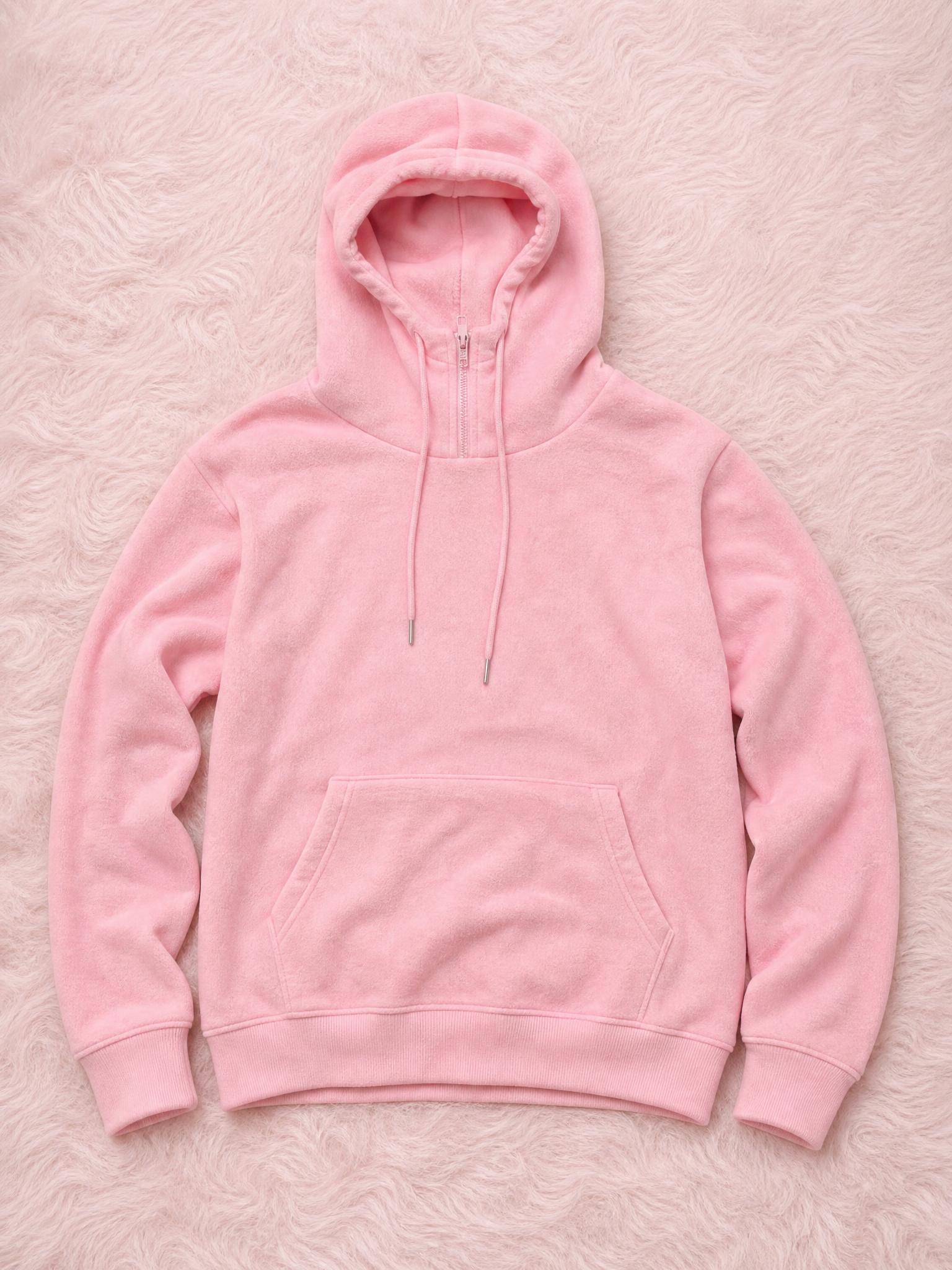 Pink Pullover Hoodie with Kangaroo Pocket – Very Good