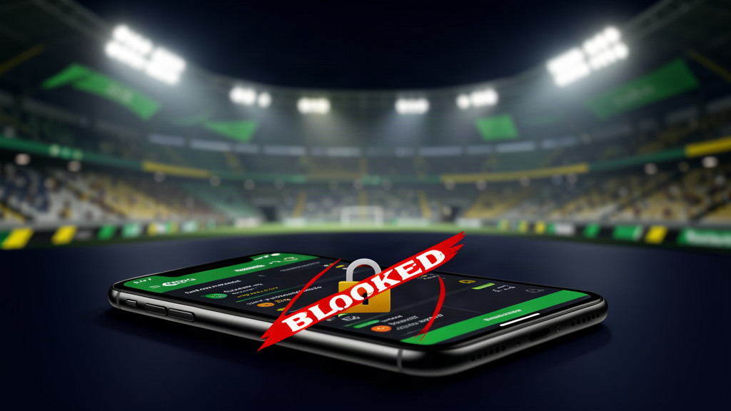 Stop scommesse online in Brasile: smartphone con interfaccia bloccata