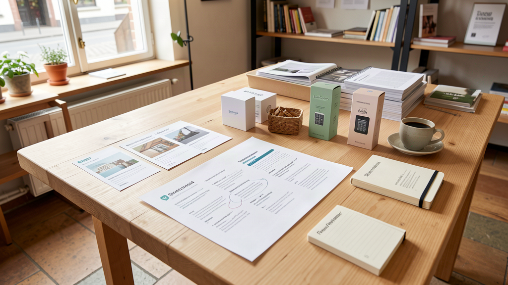 Table de travail e-commerce avec fiches produits et plan de site à Strasbourg