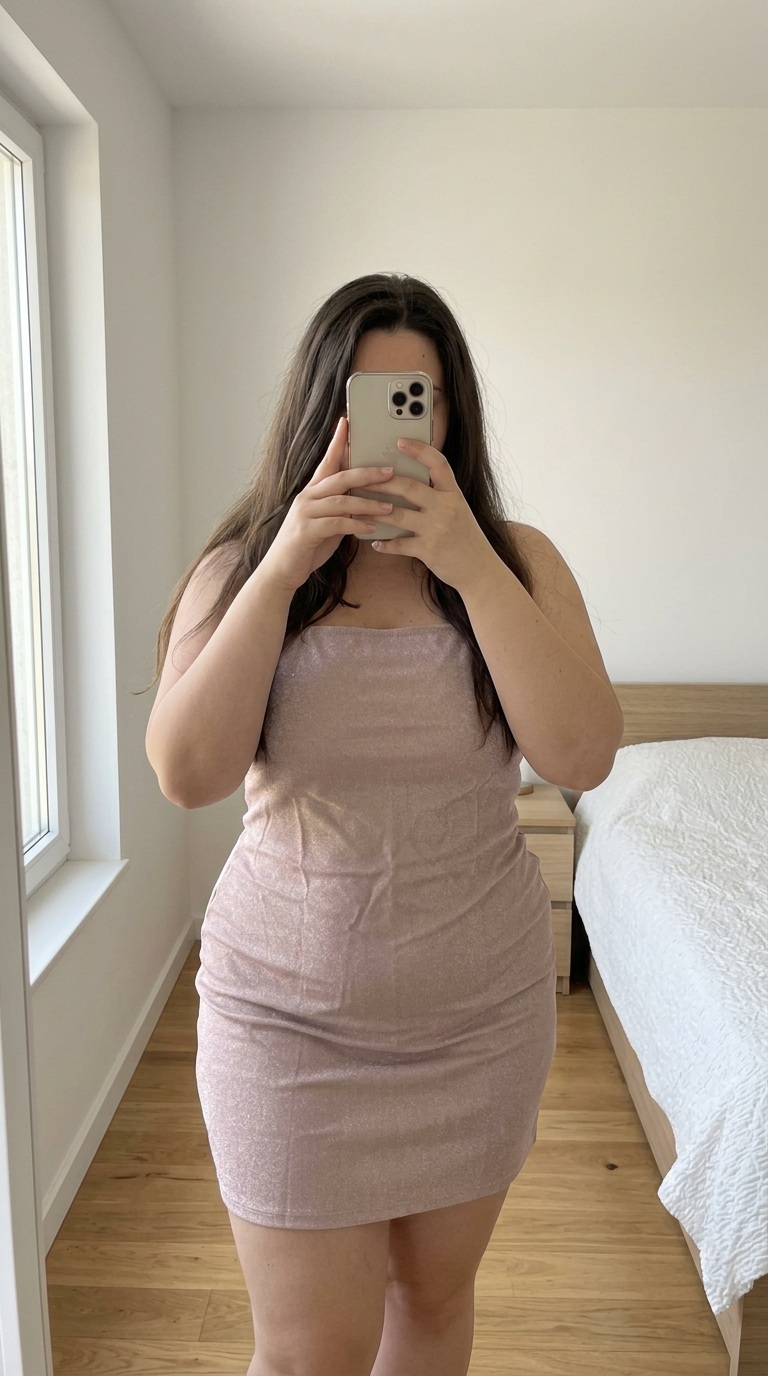 Taupe Shimmer Spaghetti Strap Mini Dress – Very Good
