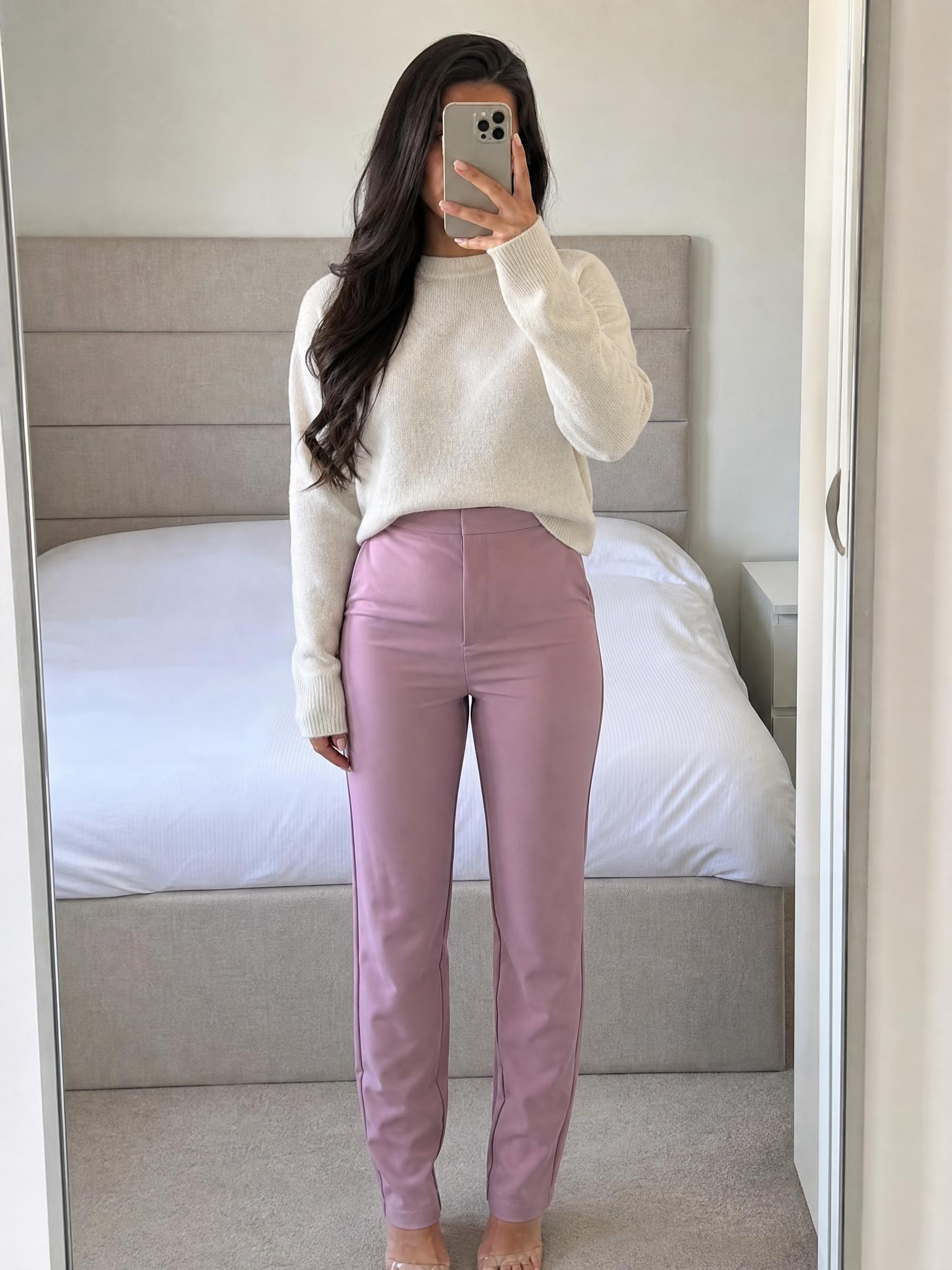 Unique 21 Dusty Pink Tailored Straight Leg Trousers