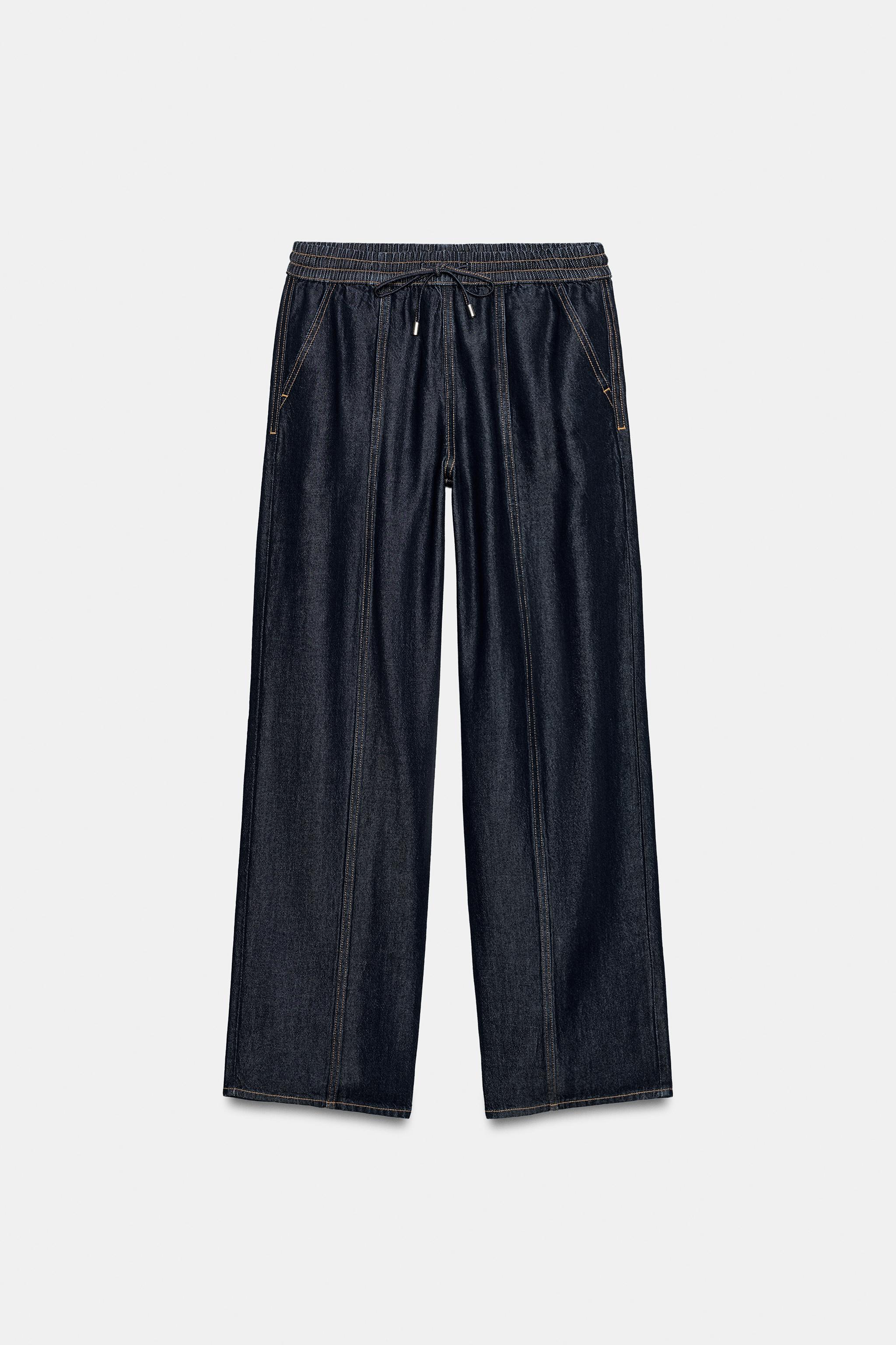 zara, HIGH-RISE WIDE LEG JOGGER JEANS