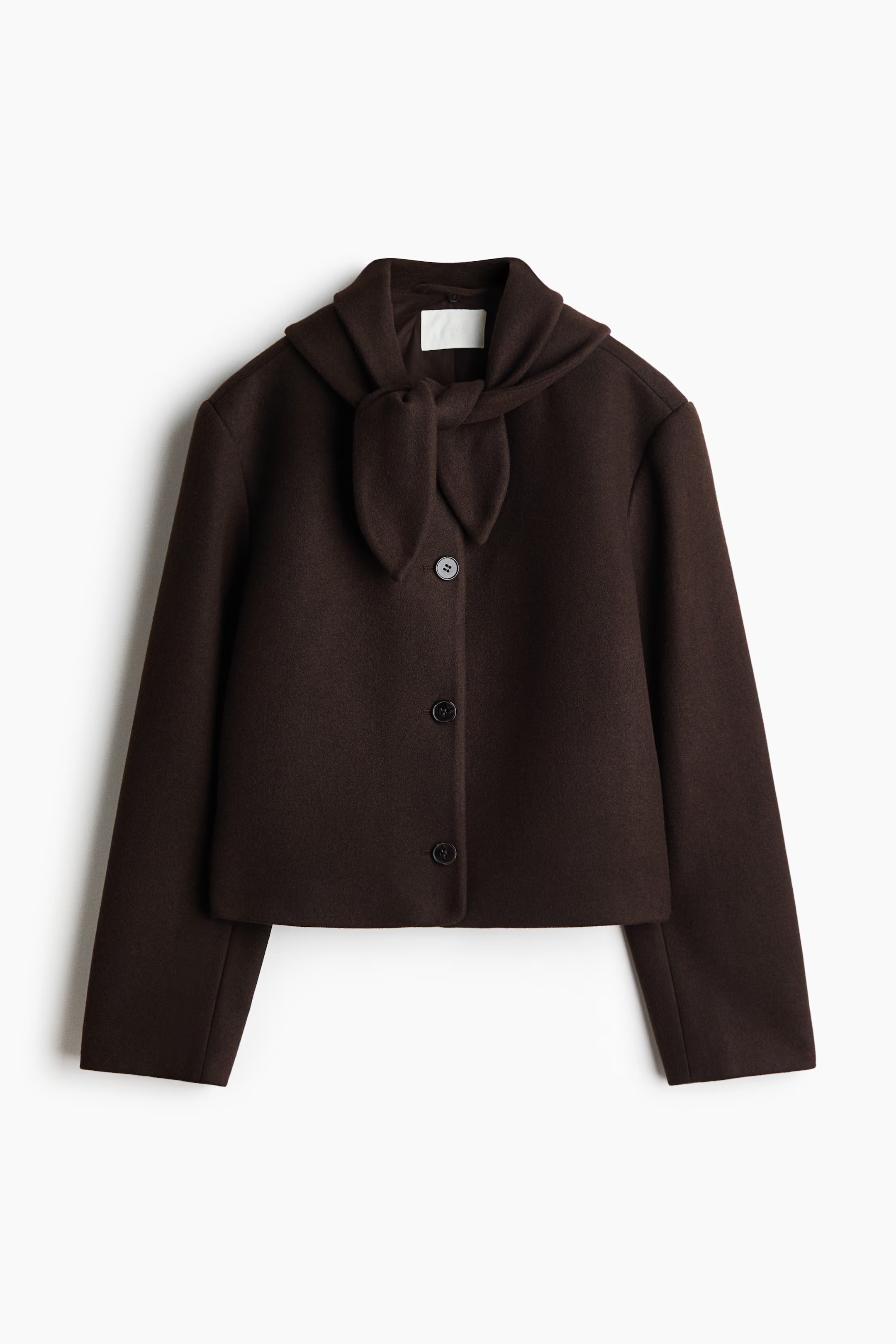 H&M, SCARF-COLLAR TWILL JACKET