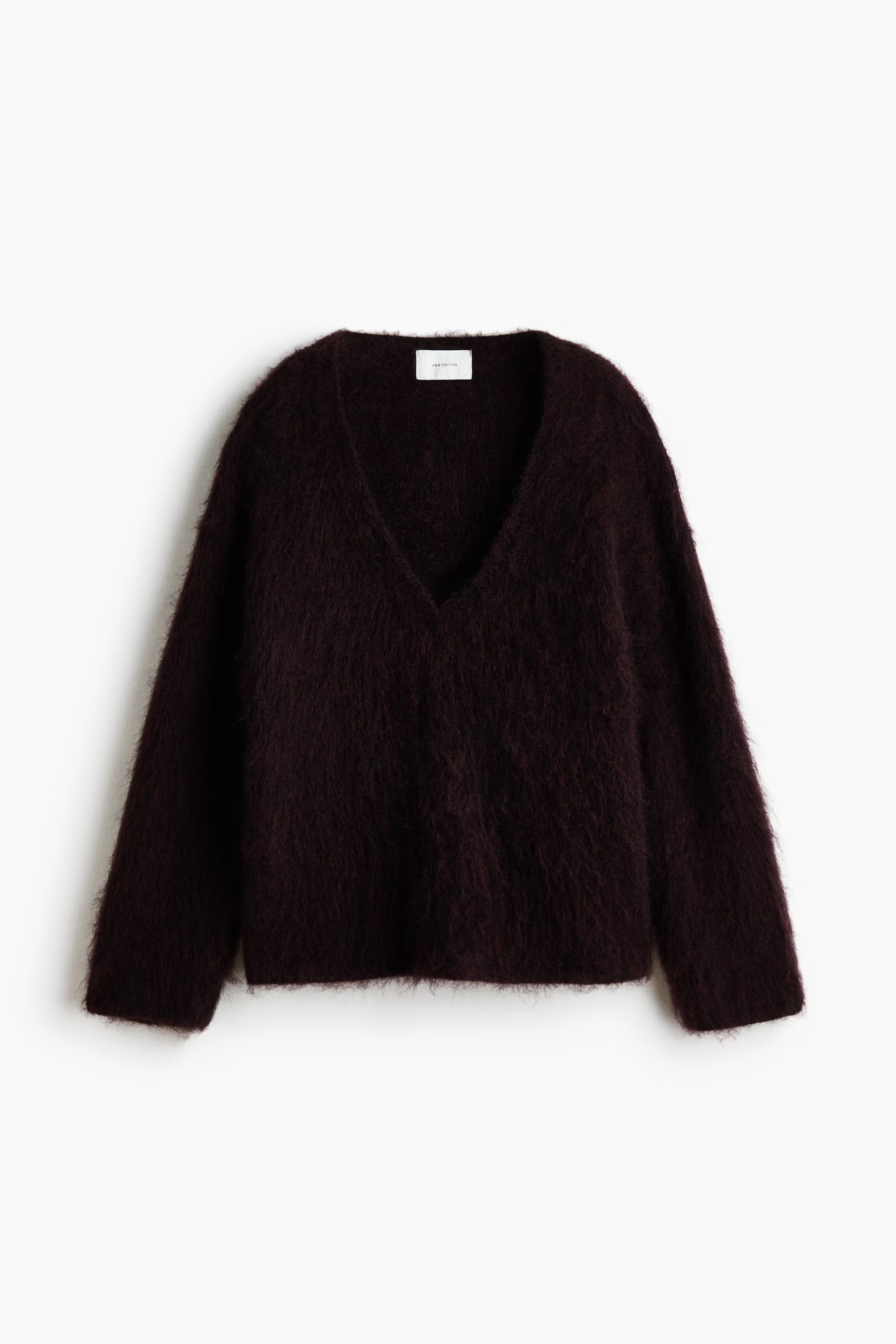 H&M, OVERSIZED MOHAIR-BLEND SWEATER - Burgundy
