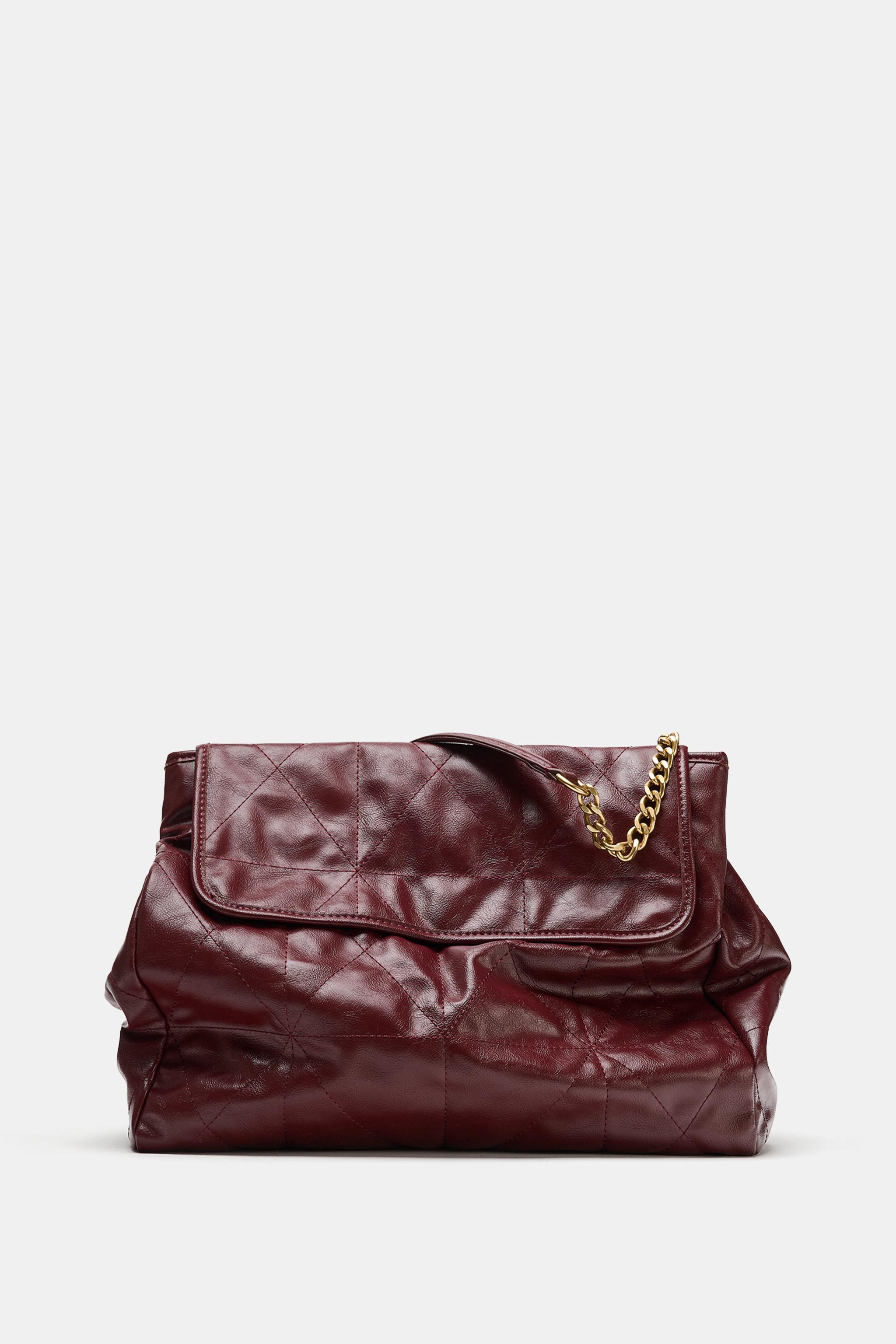 zara, FLAP SHOULDER SHOPPER BAG