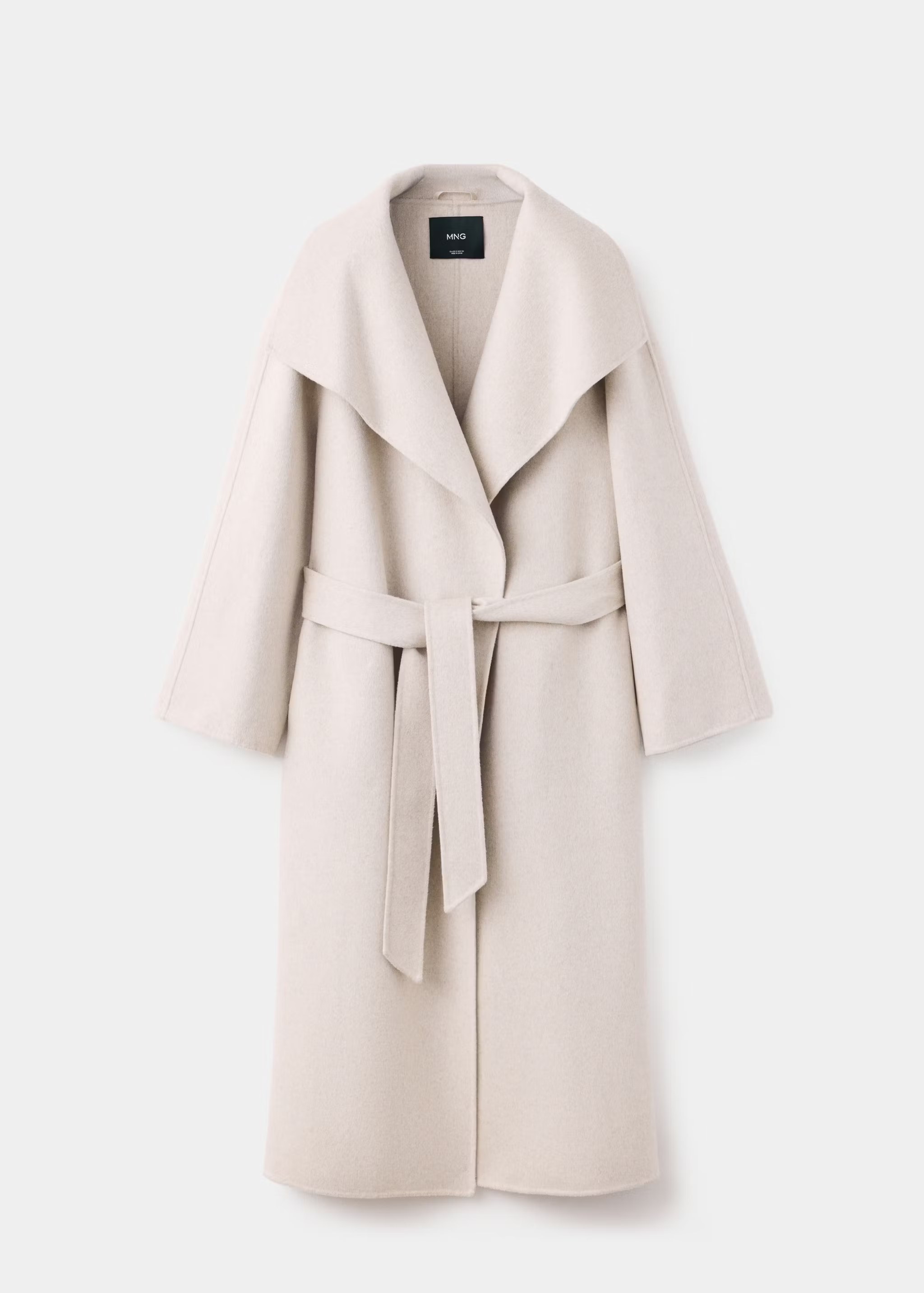mango, HANDMADE WOOL COAT WITH BELT