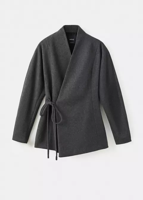 mango, STRAIGHT-TIE JACKET