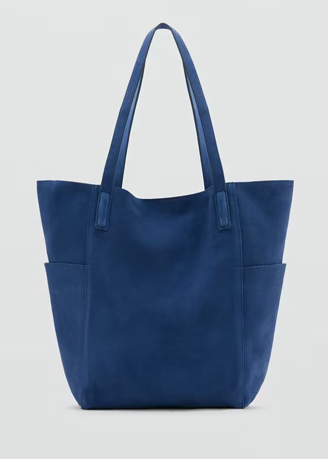 mango, LEATHER SHOPPER BAG