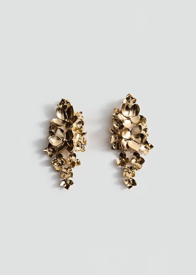 mango, FLOWER PENDANT EARRINGS