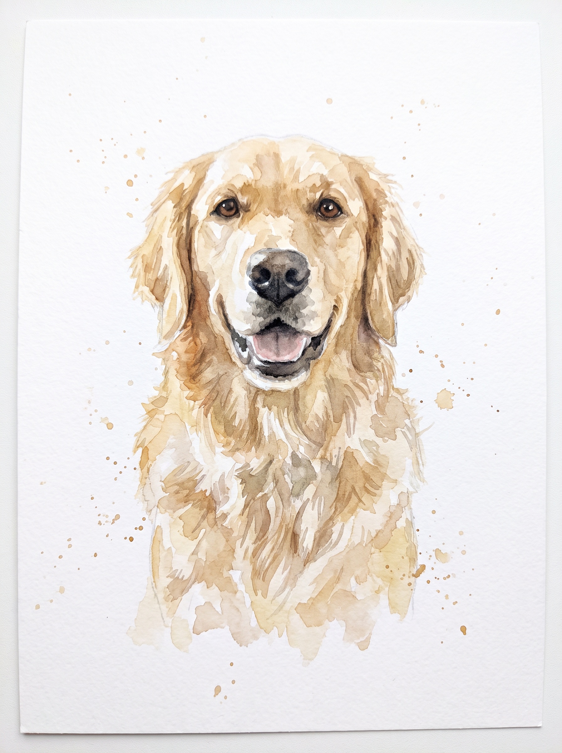 Golden retriever à l’aquarelle