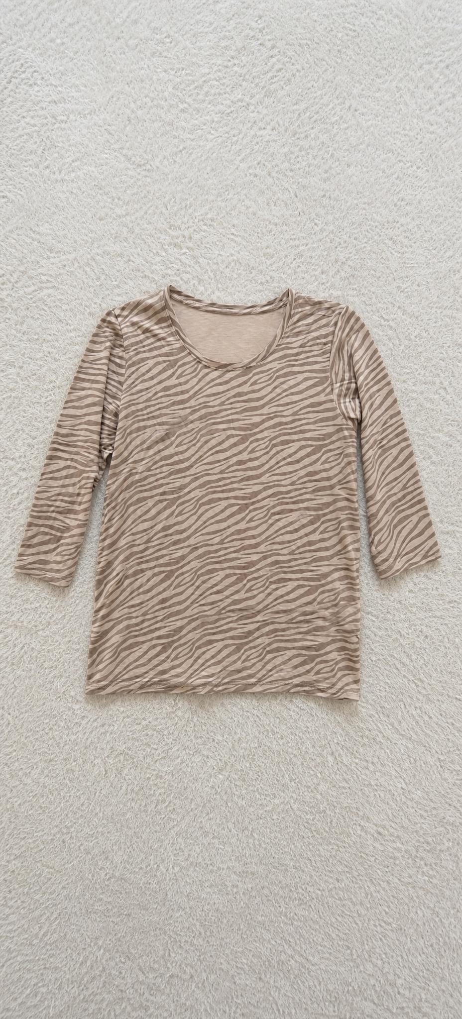 Cecil zebra print long sleeve top in beige – very good