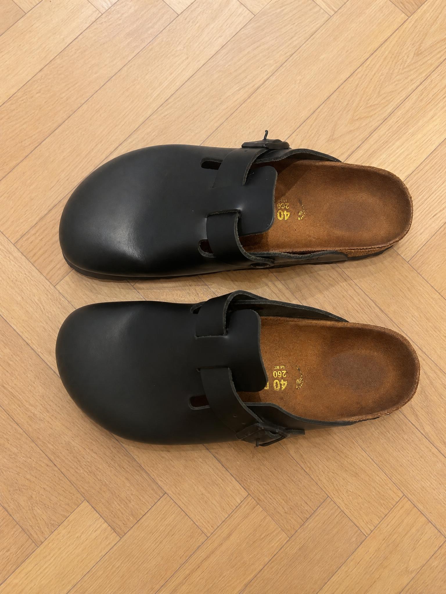 Birkenstock Boston Black Leather Clogs EU 40