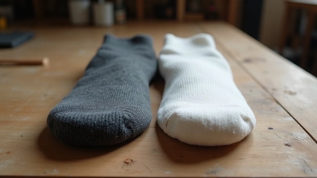 Merino wool work sock versus cotton sock comparison