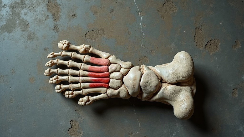 Metatarsal bones under pressure on concrete