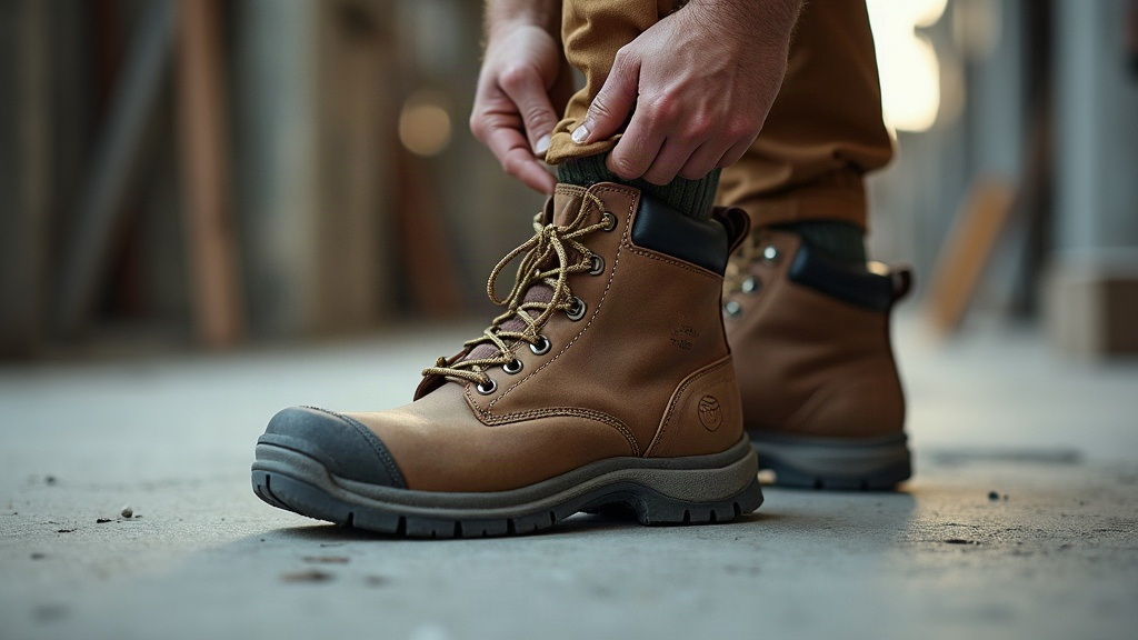 Calcetines para botas de seguridad con punta de acero en obra