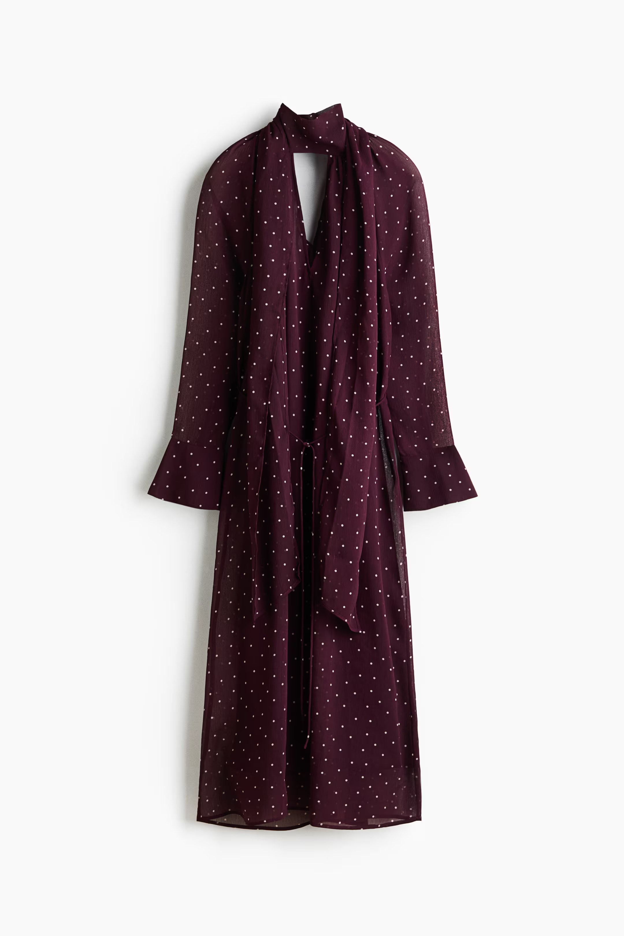 h&m, SCARF-COLLAR DRESS