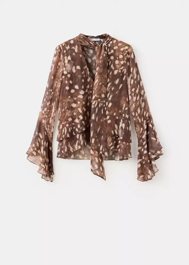 mango, BAMBI FRILL BLOUSE