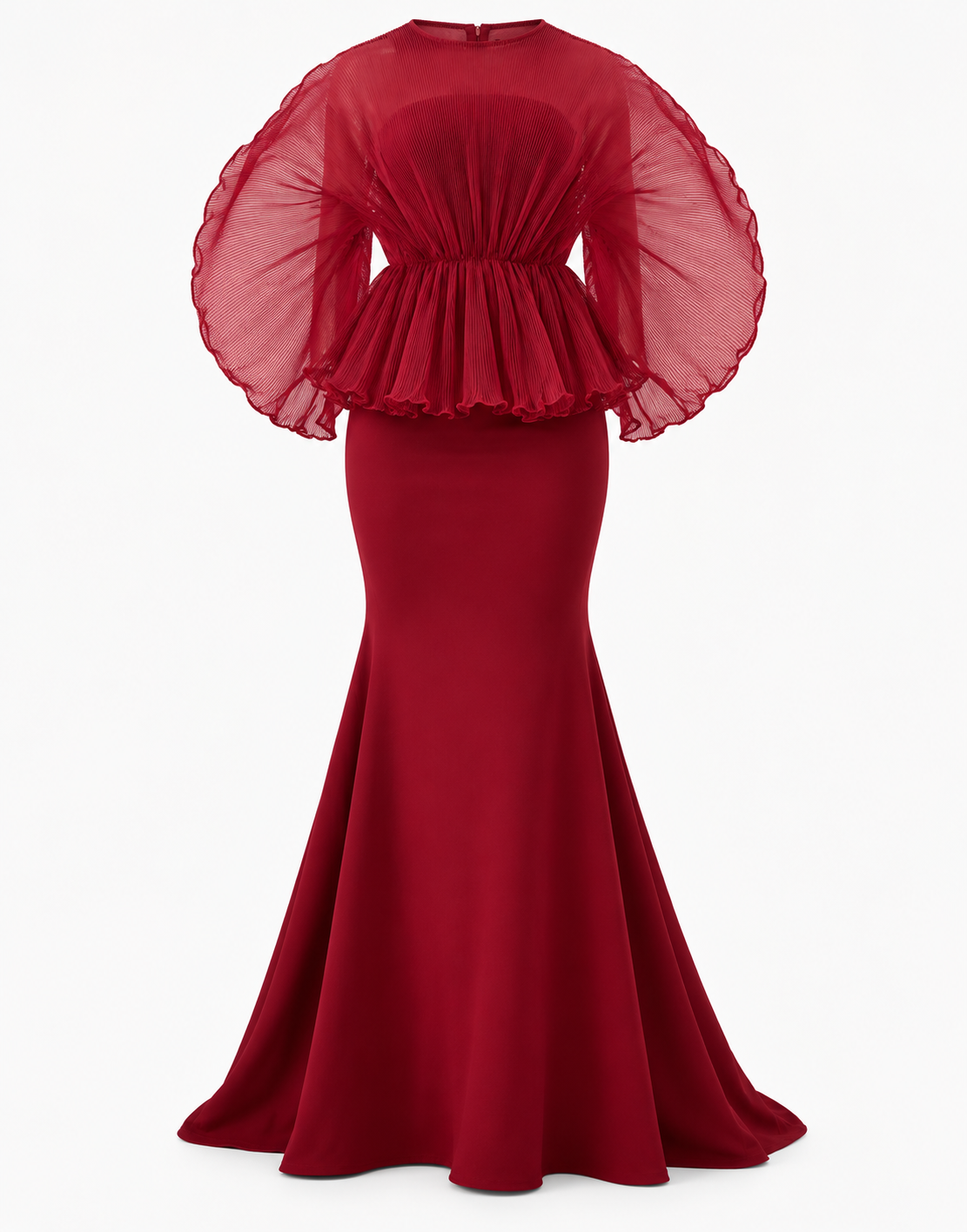 Asos, ASOS DESIGN pleated bodice maxi dress with stretch crepe contrast in wine