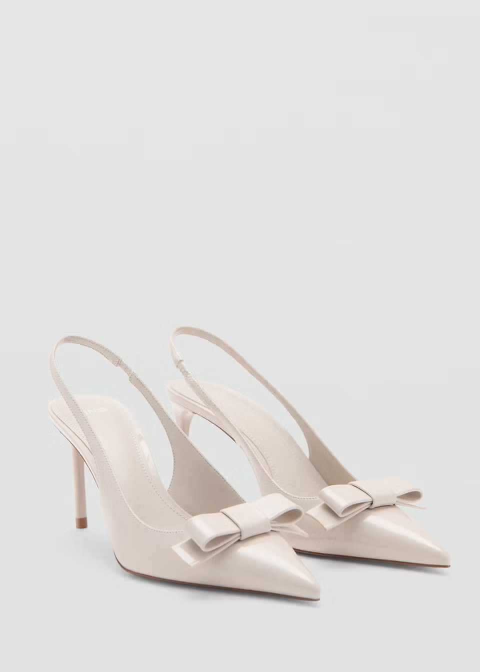 mango, PATENT LEATHER BOW SHOE