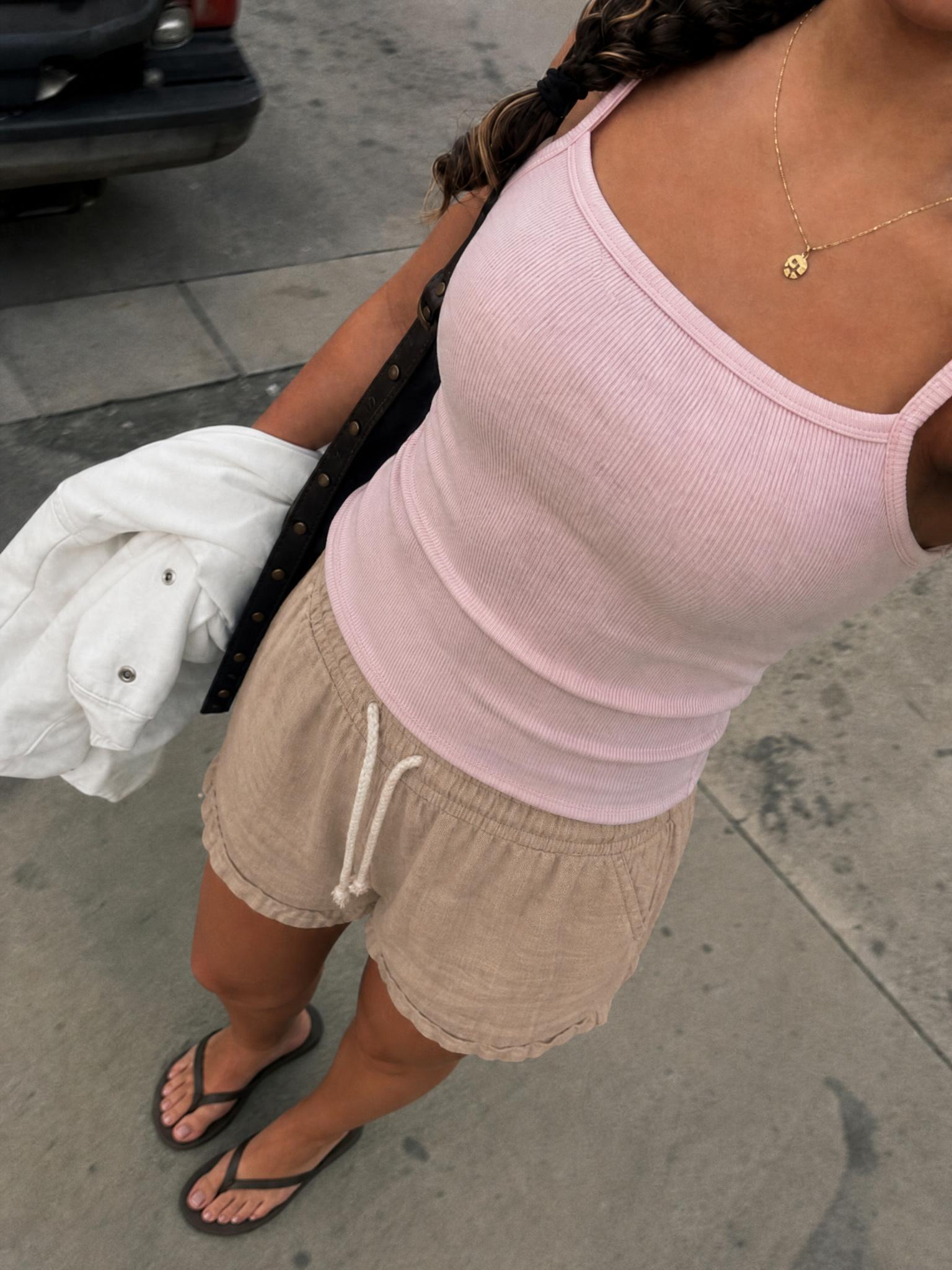 Taupe Beige Drawstring Casual Shorts – Relaxed Fit