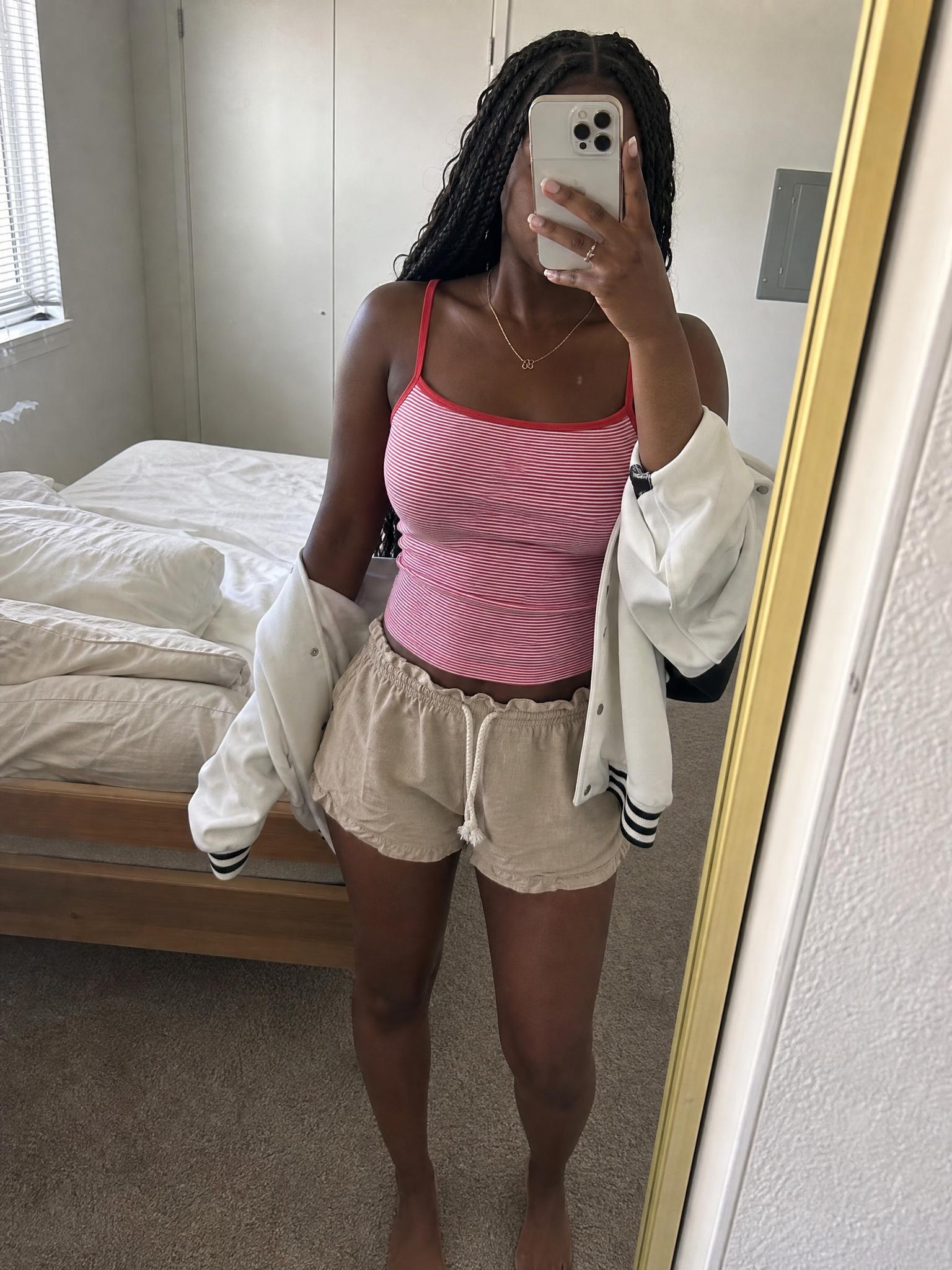 Taupe Beige Ruffle Waist Drawstring Casual Shorts