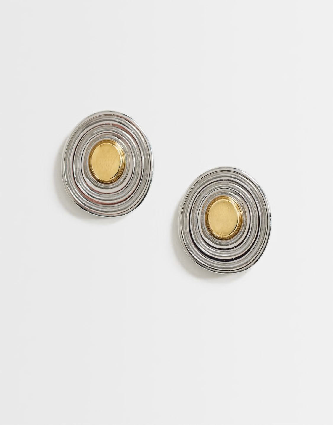 asos, Topshop Enzo waterproof stainless steel stud earring in silver with gold