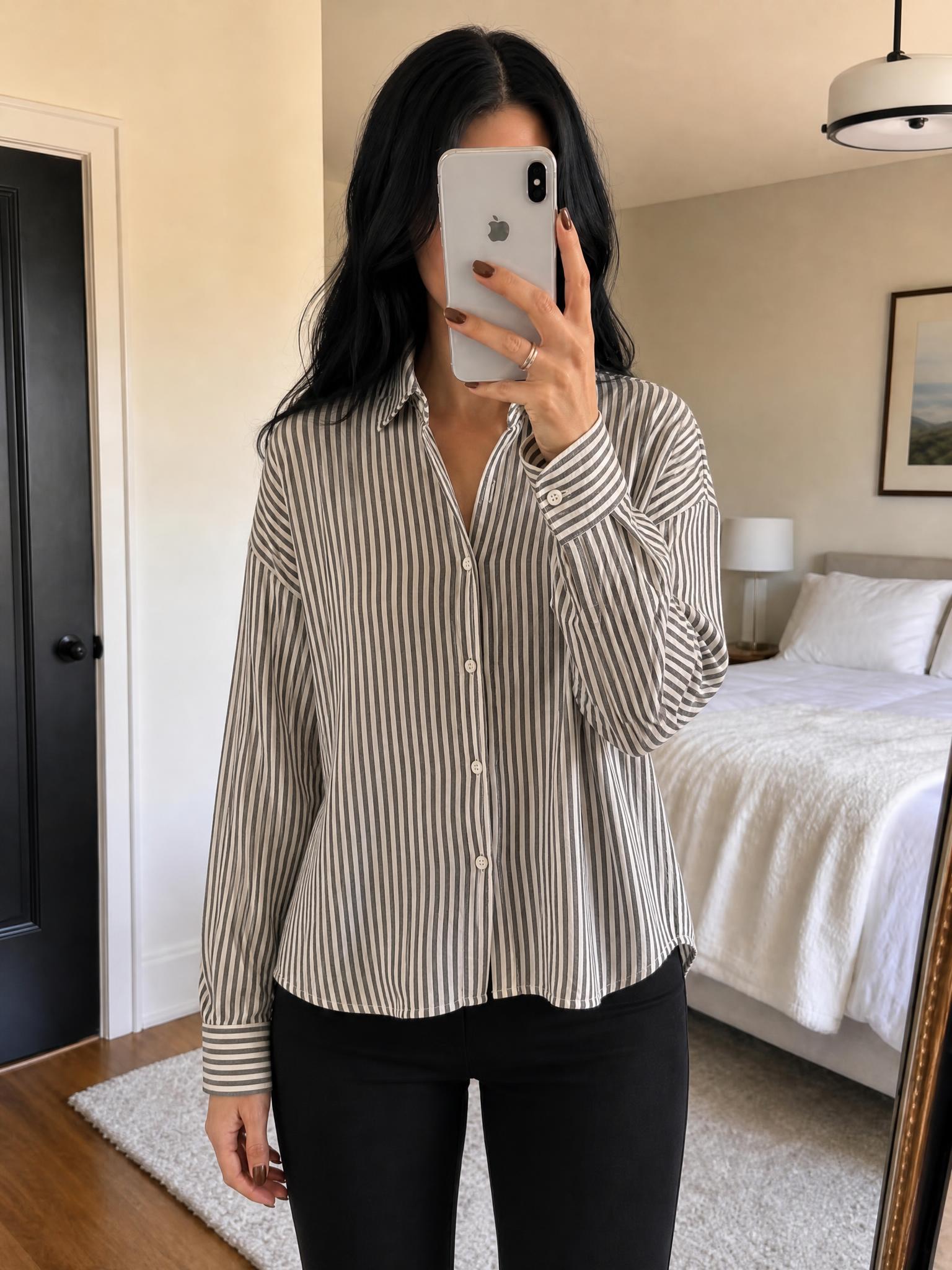 Gerry Weber striped blouse with collar, size 36, very good