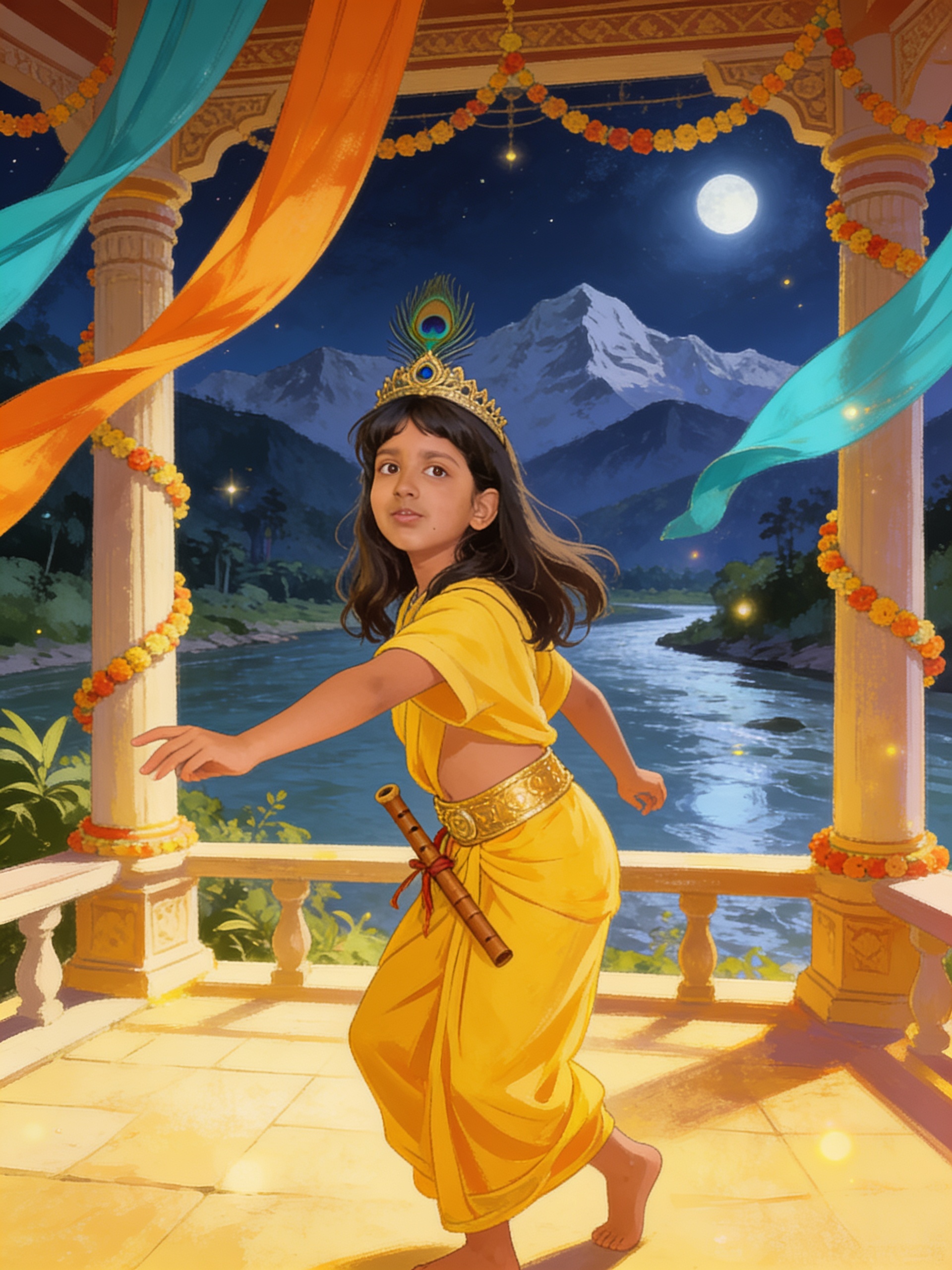 Cover of Shreya's Krishna Adventure and the big leaf umbrella