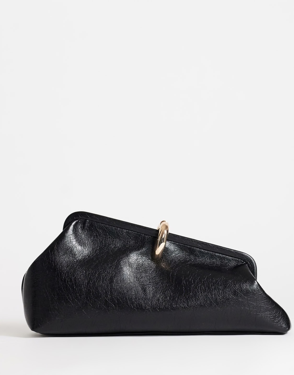 asos, Topshop Carlie medium clutch with hardware in black
