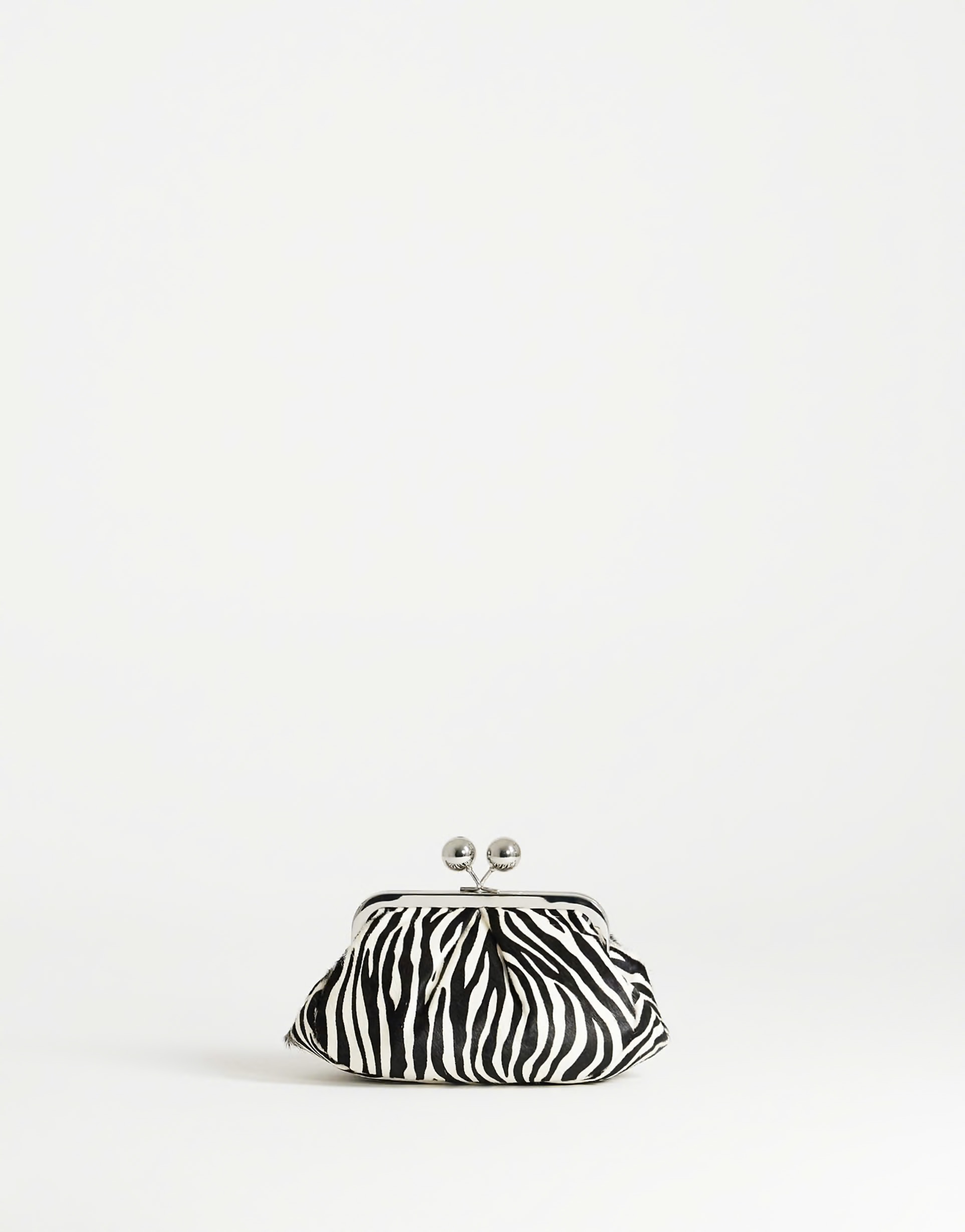 asos, Topshop Clover small hair on real leather clutch bag in zebra